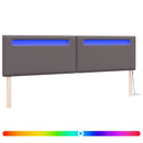 vidaXL LED ágytámla Szürke 200 cm Műbőr