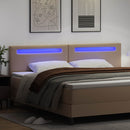 vidaXL LED ágytámla Cappuccino 200 cm Műbőr