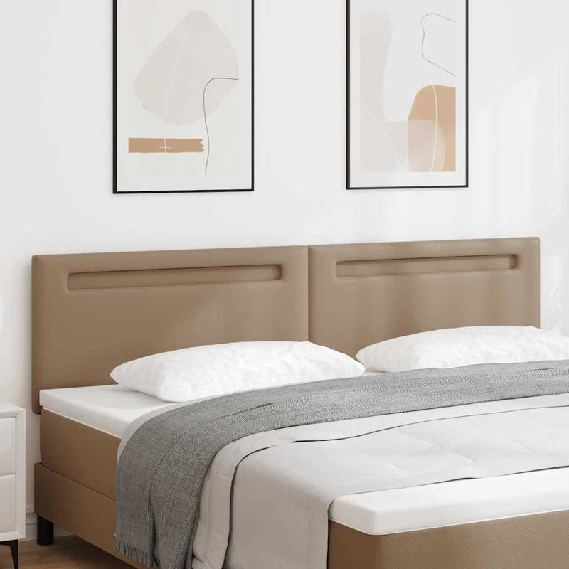 vidaXL Fejtámla LED -es lámpákkal fejtámlával Cappuccino 200 cm PVC