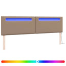 vidaXL LED ágytámla Cappuccino 200 cm Műbőr