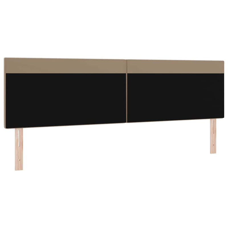 vidaXL Fejtámla LED -es lámpákkal fejtámlával Cappuccino 200 cm PVC