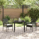 vidaXL Kerti Szék párnával 2 pcs Fekete 55 x 53 x 85 cm polirattan