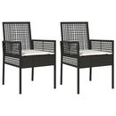 vidaXL Kerti Szék 2 pcs Fekete 53 x 60 x 85cm polirattan
