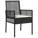 vidaXL Kerti Szék párnával 2 pcs Fekete 55 x 53 x 85 cm polirattan