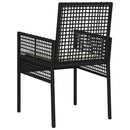 vidaXL Kerti Szék 2 pcs Fekete 53 x 60 x 85cm polirattan