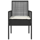 vidaXL Kerti Szék 2 pcs Fekete 53 x 60 x 85cm polirattan