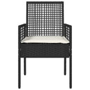 vidaXL Kerti Szék párnával 2 pcs Fekete 55 x 53 x 85 cm polirattan