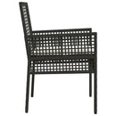 vidaXL Kerti Szék párnával 2 pcs Fekete 55 x 53 x 85 cm polirattan
