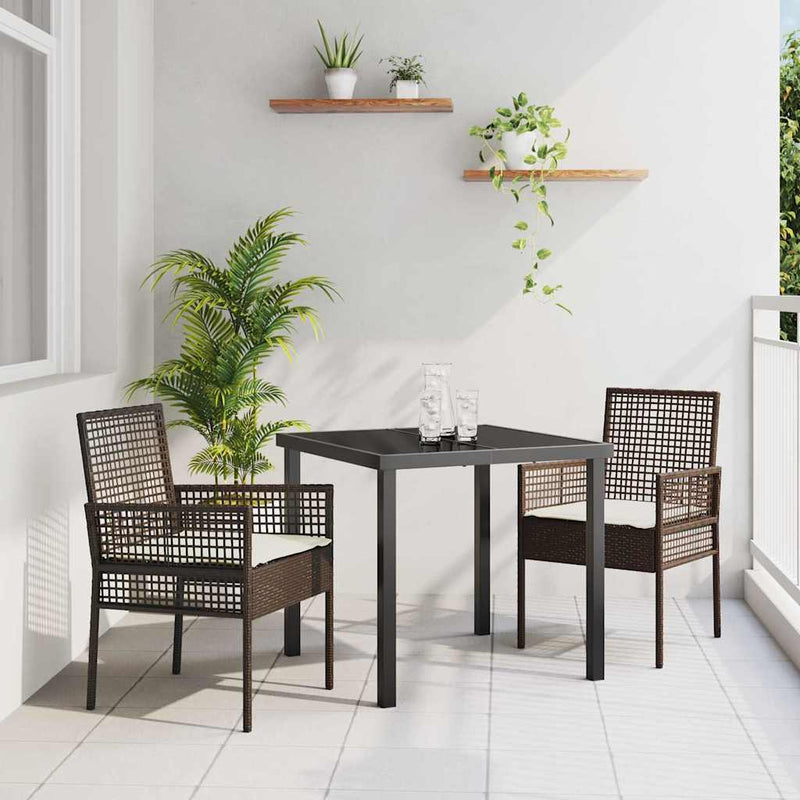 vidaXL Kerti Szék 2 pcs Barna 53 x 60 x 85cm polirattan