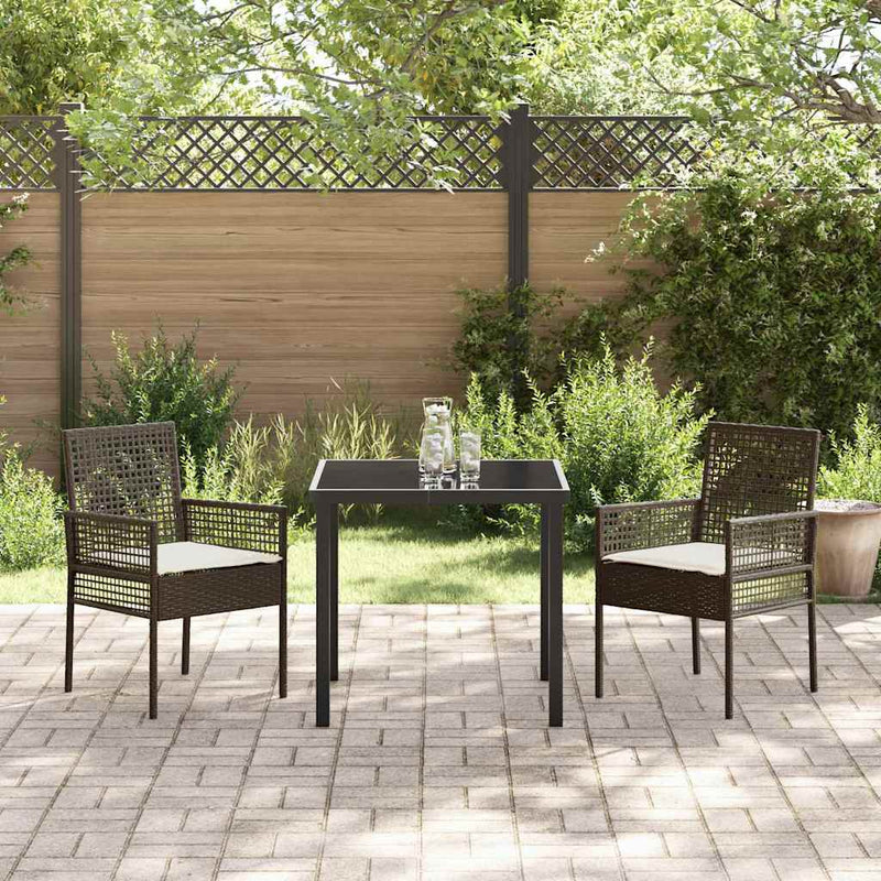 vidaXL Kerti Szék 2 pcs Barna 53 x 60 x 85cm polirattan