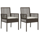 vidaXL Kerti Szék 2 pcs Barna 53 x 60 x 85cm polirattan