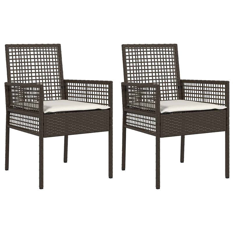 vidaXL Kerti Szék 2 pcs Barna 53 x 60 x 85cm polirattan