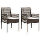 vidaXL Kerti Szék párnával 2 pcs Barna 55 x 53 x 85 cm polirattan
