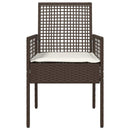 vidaXL Kerti Szék párnával 2 pcs Barna 55 x 53 x 85 cm polirattan