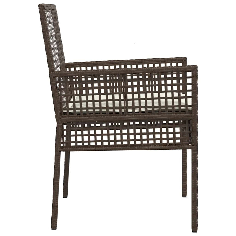 vidaXL Kerti Szék 2 pcs Barna 53 x 60 x 85cm polirattan