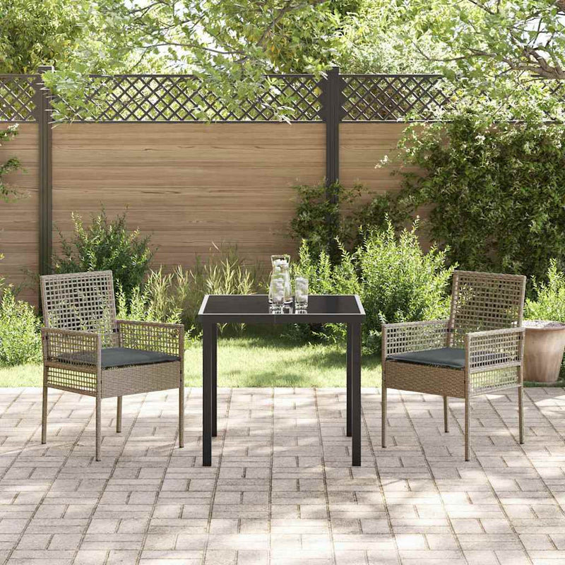 vidaXL Kerti Szék 2 pcs Szürke 53 x 60 x 85cm polirattan