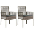 vidaXL Kerti Szék 2 pcs Szürke 53 x 60 x 85cm polirattan