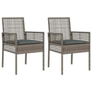 vidaXL Kerti Szék párnával 2 pcs Szürke 55 x 53 x 85 cm polirattan