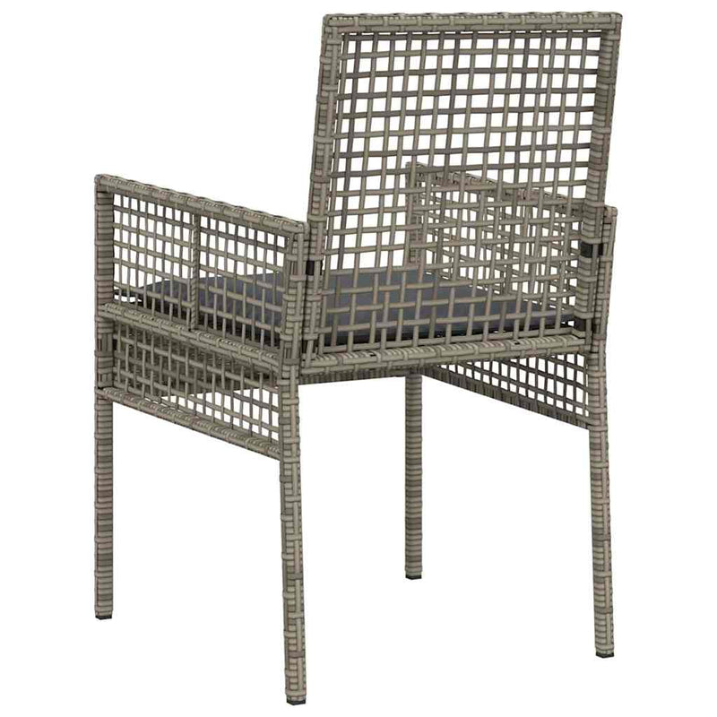 vidaXL Kerti Szék 2 pcs Szürke 53 x 60 x 85cm polirattan