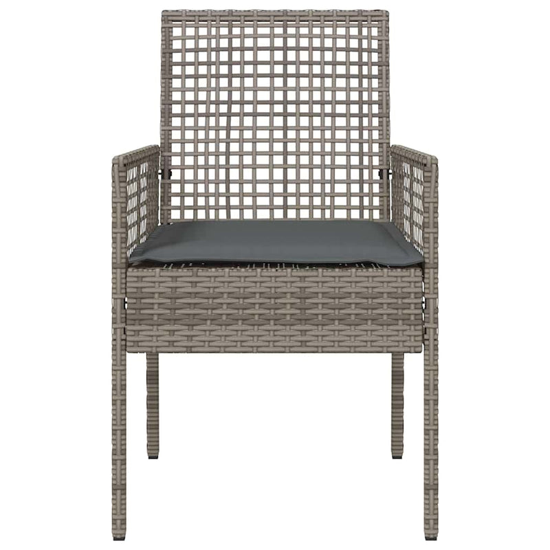 vidaXL Kerti Szék 2 pcs Szürke 53 x 60 x 85cm polirattan