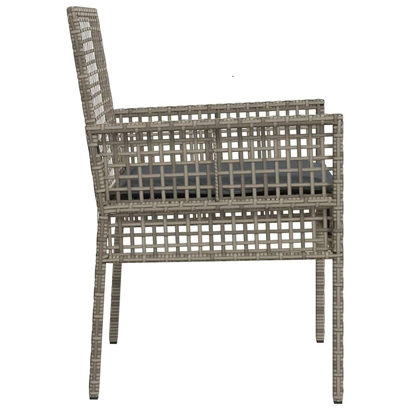 vidaXL Kerti Szék 2 pcs Szürke 53 x 60 x 85cm polirattan