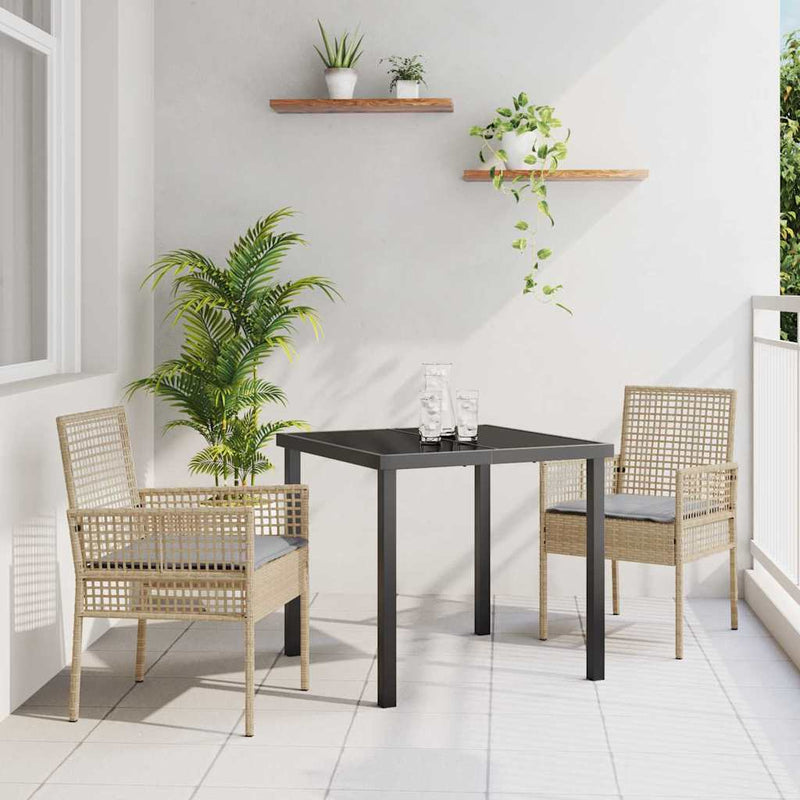 vidaXL Kerti Szék 2 pcs Bézs 53 x 60 x 85cm polirattan
