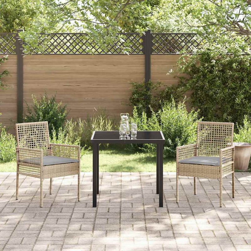 vidaXL Kerti Szék 2 pcs Bézs 53 x 60 x 85cm polirattan