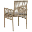 vidaXL Kerti Szék párnával 2 pcs Bézs 55 x 53 x 85 cm polirattan