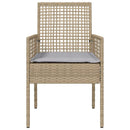 vidaXL Kerti Szék párnával 2 pcs Bézs 55 x 53 x 85 cm polirattan