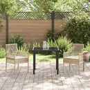 vidaXL Kerti Szék párnával 2 pcs Bézs 55 x 53 x 85 cm polirattan