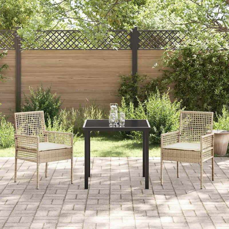 vidaXL Kerti Szék 2 pcs Bézs 53 x 60 x 85cm polirattan