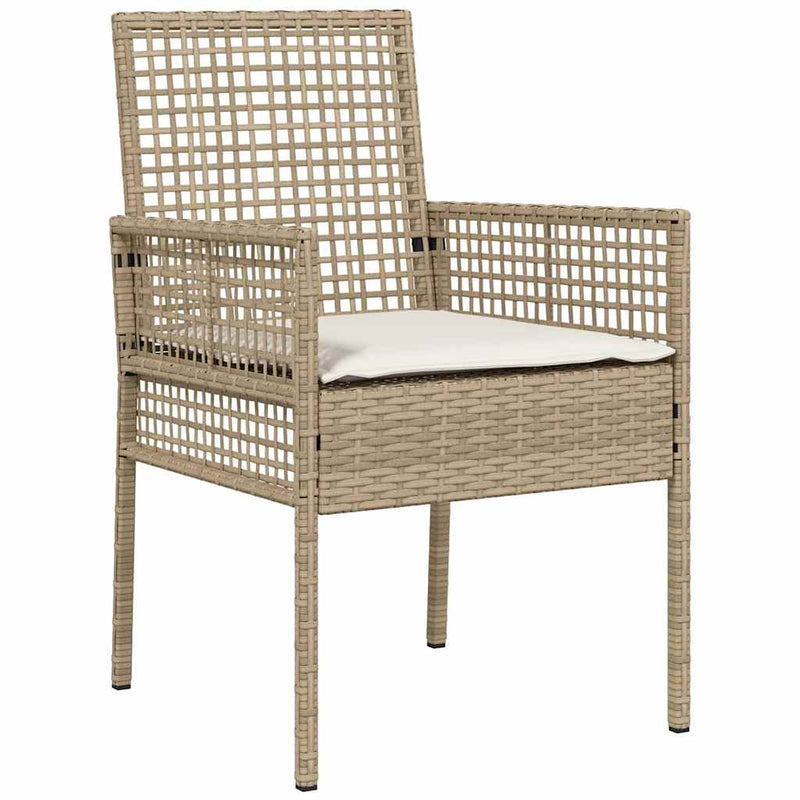 vidaXL Kerti Szék 2 pcs Bézs 53 x 60 x 85cm polirattan