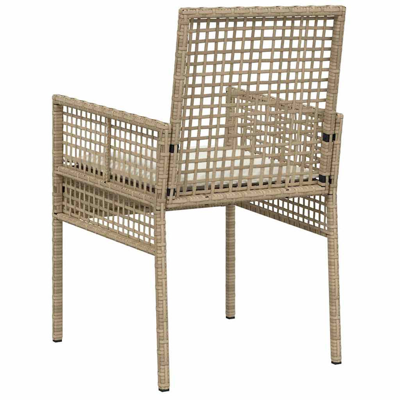 vidaXL Kerti Szék 2 pcs Bézs 53 x 60 x 85cm polirattan