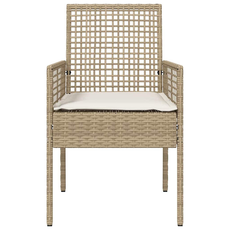 vidaXL Kerti Szék 2 pcs Bézs 53 x 60 x 85cm polirattan