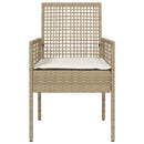 vidaXL Kerti Szék párnával 2 pcs Bézs 55 x 53 x 85 cm polirattan