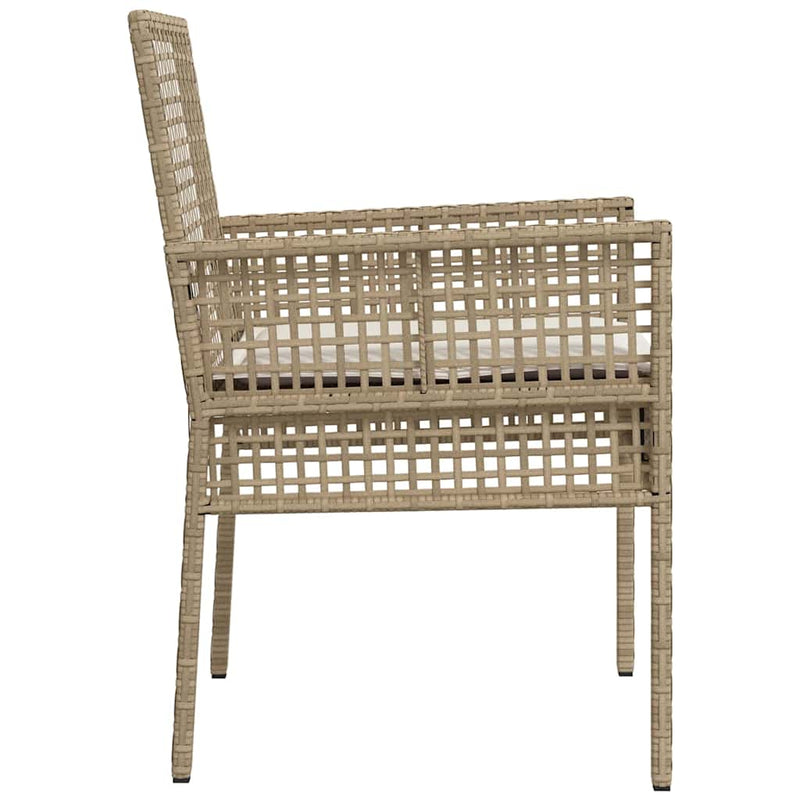 vidaXL Kerti Szék 2 pcs Bézs 53 x 60 x 85cm polirattan