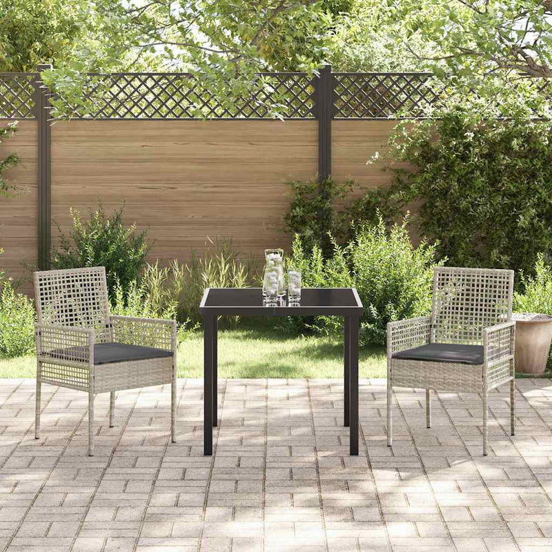 vidaXL Kerti Szék 2 pcs Világosszürke 53 x 60 x 85cm polirattan