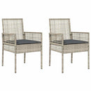 vidaXL Kerti Szék 2 pcs Világosszürke 53 x 60 x 85cm polirattan