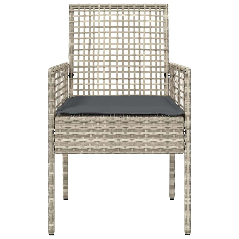 vidaXL Kerti Szék 2 pcs Világosszürke 53 x 60 x 85cm polirattan