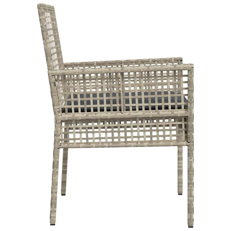 vidaXL Kerti Szék 2 pcs Világosszürke 53 x 60 x 85cm polirattan