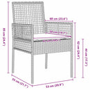 vidaXL Kerti Szék 2 pcs Világosszürke 55 x 53 x 85 cm polirattan