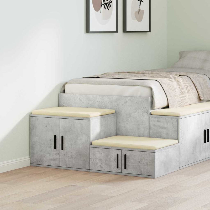 vidaXL Tárolószekrény Beton szürke 127 x 41 x 40 cm Faanyag