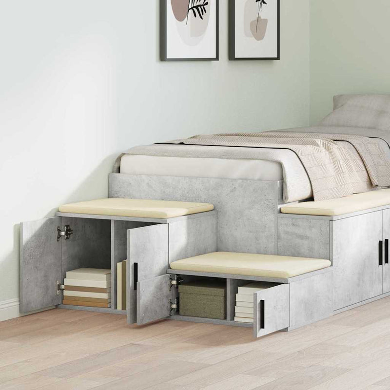 vidaXL Tárolószekrény Beton szürke 108 x 41 x 40 cm Faanyag