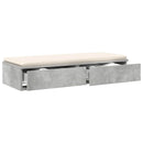 vidaXL Ágyfiókok fiókkal Beton Szürke 100 x 36,5 x 16,5 cm Faanyag