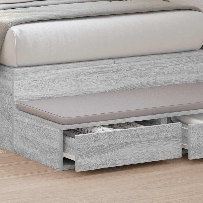 vidaXL Ágyfiókok fiókkal Szürke sonoma 100 x 36.5 x 16.5 cm Faanyag
