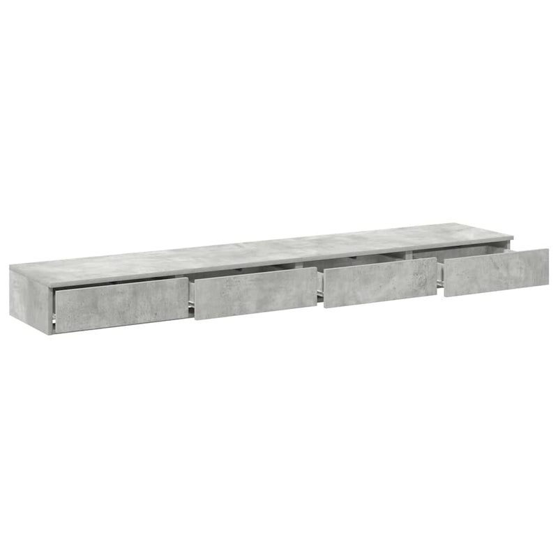 vidaXL Ágyfiókok fiókkal Beton szürke 200 x 36.5 x 16.5 cm Faanyag