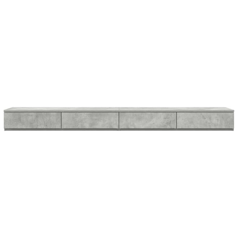 vidaXL Ágyfiókok fiókkal Beton szürke 200 x 36.5 x 16.5 cm Faanyag