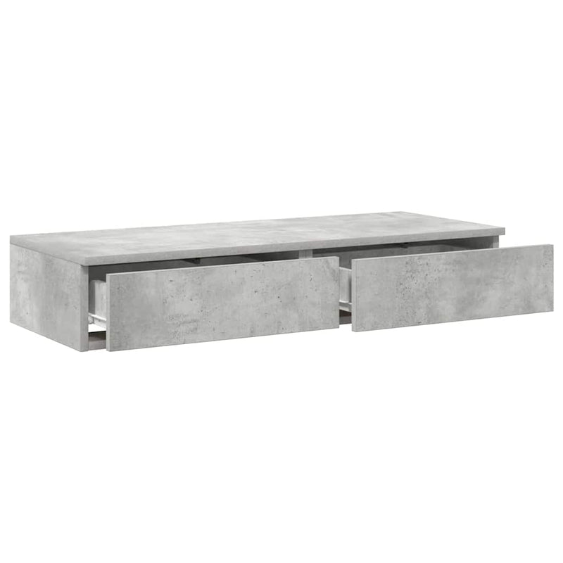 vidaXL Ágyfiókok fiókkal Beton szürke 90 x 36.5 x 16.5 cm Faanyag
