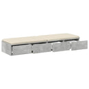 vidaXL Ágyfiókok fiókkal Beton Szürke 120 x 36,5 x 16,5 cm Faanyag
