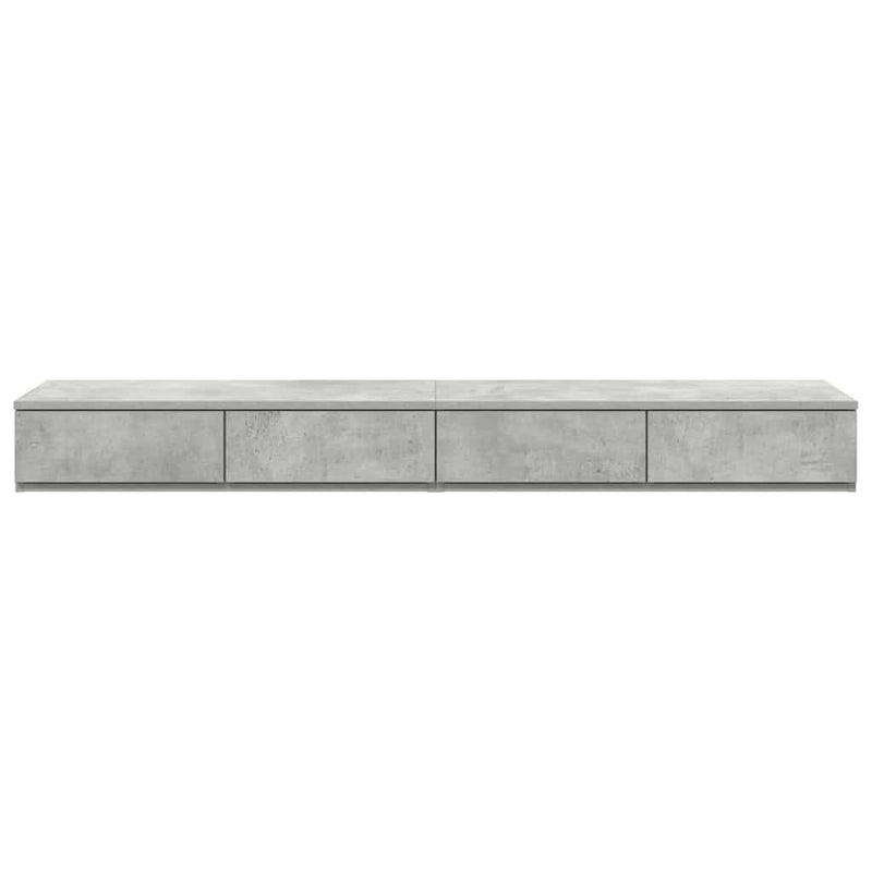 vidaXL Ágyfiókok fiókkal Beton szürke 140 x 36.5 x 16.5 cm Faanyag